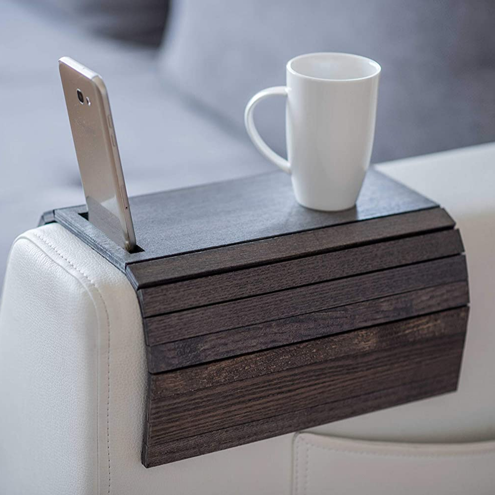 Серый деревянный поднос для карт, защита для мобильного телефона, дивана, над столом, деревенский деревянный поднос на заказ для гостиной