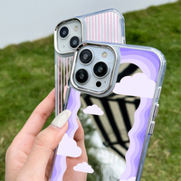 Coque de téléphone Saint Valentin pour iPhone 14 Pro Max Miroir électrolytique Antichoc TPU PC Matériel Coeur Business Design 117 AIR