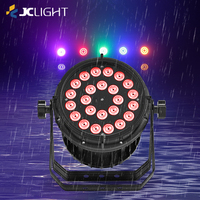 Projecteur LED PAR extérieur DMX512 activé par le son, 24 LED RGBW 4-en-1, 24 x 10 W, étanche, pour DJ et discothèque