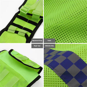 เสื้อกั๊กสะท้อนแสงสำหรับความปลอดภัยทางยุทธวิธีหลายกระเป๋าผ้าสีเหลืองเรืองแสง Ansi Class 2โลโก้ที่กำหนดเอง - Product Image 3