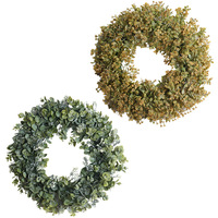 Guirlande de fleurs en soie artificielle de haute qualité, simulation de fleurs d'eucalyptus, décoration de festival, ornement de porte