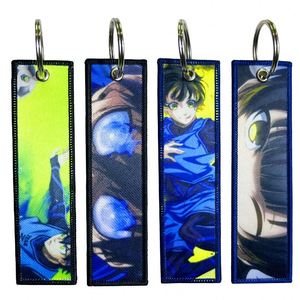 Custom Double Sided Logo Personalized Cartoon Embroidery Anime Fabric Woven <b>Tag</b> Keychain Key Chain Patches - Product Image 2