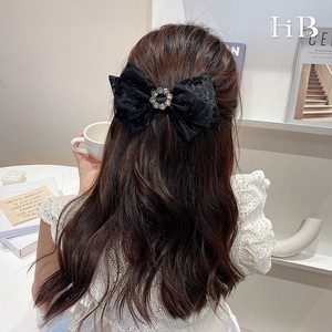Yanye צרפתי barette שיער אבזרים עדין פלנל פרחים קטן rhinestone אורגנזה גדול קשת סיכת שיער באביב עבור בד בנות - Product Image 4