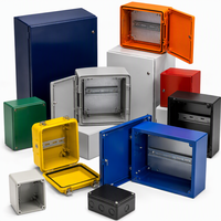 Boîtier électrique en tôle sur mesure, coffret de commande, boîte de jonction, panneau, armoire, bleu, jaune, gris, solutions de fabrication OEM