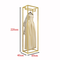 "Présentoir de vêtements au détail à la mode présentoir en or pour robe de mariée présentoir pour magasin porte-vêtements en métal doré"
