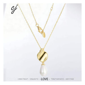 Carline Fine <strong>Jewelry</strong> 925 Sterling Silver Freshwater Shell Pearl Necklace Zircon <strong>Gems</strong> Flat Back Oval Pearl Necklace <strong>Jewelry</strong> - Product Image 1