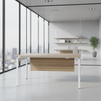 Bureau de direction moderne pliable, cadre en acier, plateau en bois durable, tables de conférence professionnelles, mobilier de bureau
