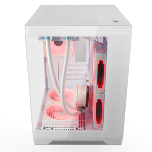 SNOWMAN CS004 <span class=keywords><strong>Mini</strong></span> <span class=keywords><strong>ITX</strong></span> BlackType MATX SPCC0.8MM 120 ° Vista completa RGB Ventilador Panorama increíble con ventilador de enfriamiento rápido Estuche de juego popular - Product Image 6