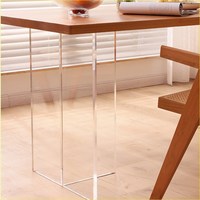 Pieds de table à manger en acrylique transparent en forme de T modernes pour cuisine et salon, utilisation en appartement