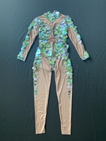 Sexy sirène Performance Cosplay Costume danse justaucorps strass paillettes une pièce body dames scène Performance combinaison