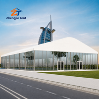 Tente Arcum en Verre Transparent avec Structure en Aluminium Robuste, Parois Panoramiques en PVC pour Expositions Extérieures, Salons Commerciaux, Mariages, Fêtes et Événements