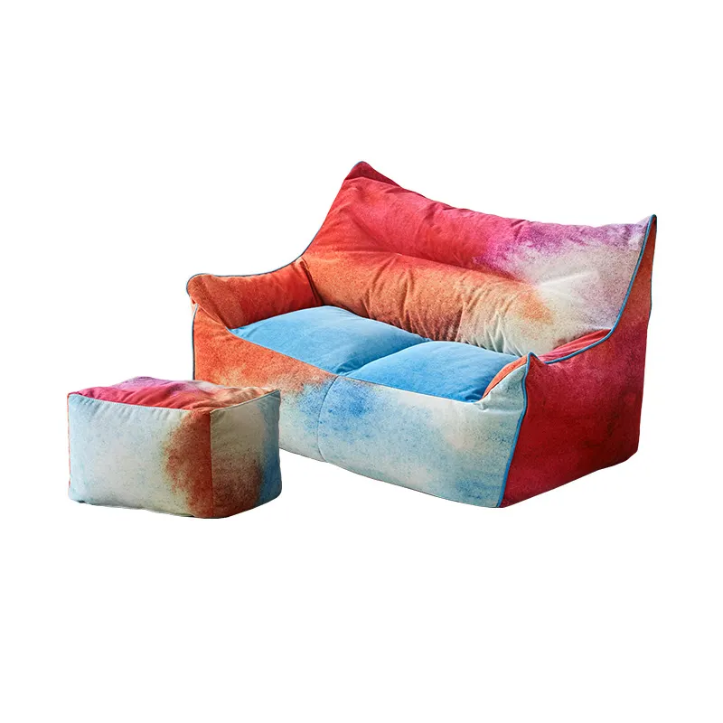 Современный 2-местный диван, кресло-мешок для взрослых с подлокотниками, ленивый мешок для влюбленных, диван с наполненной пеной высокой плотности