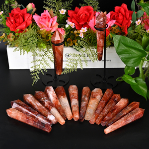 หินควอตซ์เฮมาโทอิดสีแดงธรรมชาติทรงหอกขัดเงา สำหรับเป็นของขวัญทางจิตวิญญาณ - Product Image 6