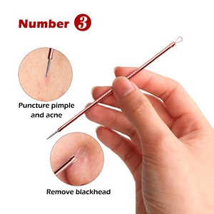 LANBENA Wholesale Rose Gold Pimple Acne Needle Blackhead Remover Tool <b>Kit</b> - Product Image 5