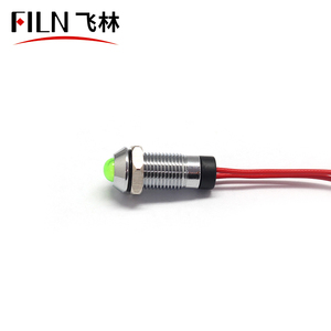 CE Kim Loại 8 Mét Led Chỉ Số 24V 120V 220V Pilot Ánh Sáng Đỏ 12V Led Tín Hiệu Ánh Sáng Với 20 Cm Cáp - Product Image 6