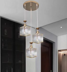 Fransız Hafif Lüks 9u Restoran Avizesi Üç Başlı Yemek Odası Lambası Yuvarlak Modern ve Sade Kristal Masa - Product Image 5