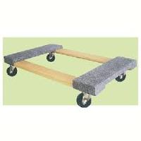 Chariot de déménagement avec extrémités en moquette grise Chariot à outils en bois TC0500 Chariot pour meubles en bois Chariot à 4 roues 300kg Capacité de charge