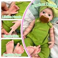 Poupée Bébé Garçon Reborn en Silicone Lavable de 18 pouces, Douce au Toucher, avec Expressions Variées, Art Colecible