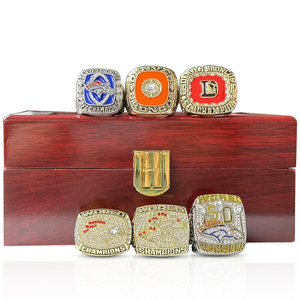 Anillo de Campeonato de los Denver Broncos de la <span class=keywords><strong>NFL</strong></span> al por Mayor, Anillo Deportivo de Fútbol Americano con Piedras Preciosas para Hombre, Joyería de Aleación Económica - Product Image 3
