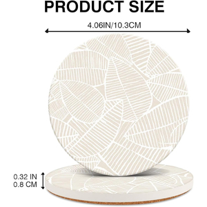 Sous-verres en céramique absorbants, résistants à la chaleur, avec base en liège, design <span class=keywords><strong>feuille</strong></span>, protègent les meubles - Product Image 3