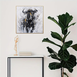Huamiao texturé <span class=keywords><strong>peinture</strong></span> à l'huile animal mur art salon décor peint à la main <span class=keywords><strong>buffle</strong></span> <span class=keywords><strong>peinture</strong></span> à l'huile - Product Image 2