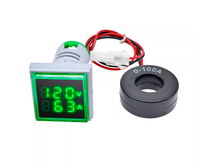 Voltmeter Ammeter Hertz Meter Digital LED AC 50-500V 0-100A Pengukur Tegangan dan Arus