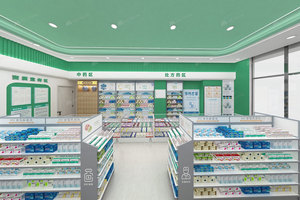 04-XDZYS012 Solution clé en main de design d'intérieur pour pharmacie avec étagères murales réglables pour les chaînes de magasins de marque - Product Image 5
