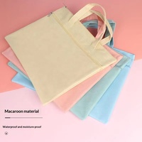 Sac de rangement A4 zippé grande capacité pour documents, sac de projet double couche avec poignée, sac de voyage étanche pour Bible et livres