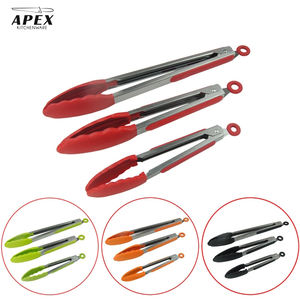 Spatules de cuisine en acier inoxydable écologiques <span class=keywords><strong>APEX</strong></span> de qualité supérieure avec embouts en silicone antidérapants, ensemble d'ustensiles en silicone - Product Image 1