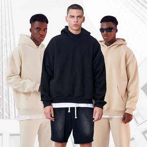 Maßgefertigte Herren-Hoodies 100% Baumwolle Schweres Gewicht Luxusqualität Puff-Druck Übergroße Streetwear Pullover-Hoodies für Männer - Product Image 2