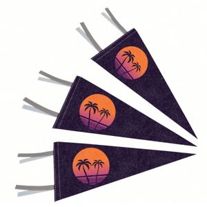Drapeau triangulaire suspendu personnalisé, bannière de signalisation au design personnalisé, guirlande de fanions en feutre - Product Image 6