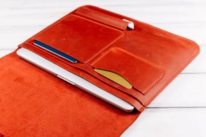 High Quality Vintage Style Genuine Leather <b>Laptop</b> Sleeve Case Casual Protective PC Document Holder Pocket Notebook Cover Bag - Product Image 3