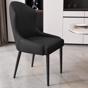 Modern PU Leather <strong>Dining</strong> <strong>Chair</strong> <strong>with</strong> Backrest and Armrests Soft Cushion Seat Carbon Steel <strong>Legs</strong> for Home Office Restaurant - Product Image 5