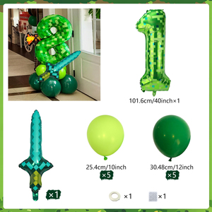 Superventas 12 unids/set verde camuflaje Digital Pixel globos decoración de fiesta de <span class=keywords><strong>cumpleaños</strong></span> para niños conjunto de globos - Product Image 4
