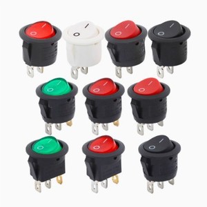Oval 3 Terminals ON/OFF/ON Rocker Boat <b>Switch</b> IP41 Round Rocker Push Button <b>Switches</b> 6A 250V/10A 125V-KCD1 - Product Image 2