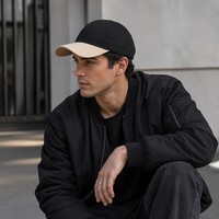 Gorra de Béisbol Personalizada con Logotipo de Marca, Dos Tonos Negro y Marrón, de Alta Calidad, 6 Paneles, Visera Curva, Gorra Promocional para Hombre, Venta al Por Mayor