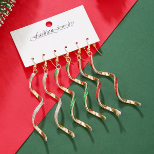 Fashion Jewelry Candy Cane <b>Drop</b> Earrings <b>Rainbow</b> Striped Christmas Gift Earrings For Women - Product Image 4