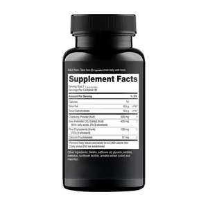 OEM Saw Palmetto Capsules suplemen kesehatan prostat untuk pria mempercepat motivasi mendorong suplemen Herbal aliran urin aktif - Product Image 5