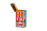 Boîte à biscuits en fer blanc en forme de maison, tirelire fantaisie en métal, boîte en fer blanc personnalisable pour l'emballage de cadeaux de fêtes et de vacances