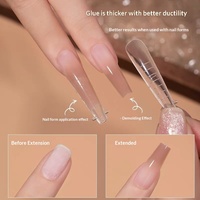 Gel UV 3-en-1 pour la construction des ongles et adhésif sculptant - Gel de construction couleur nude transparent