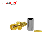 Directamente de fábrica RFvoton chapado en oro SMA hembra Jack crimpado RG58 cable RF coaxial conector convertidor conector