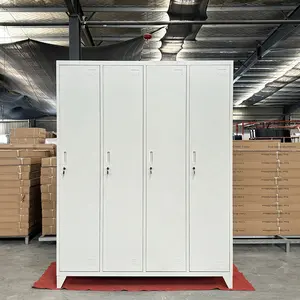 Nhà Máy Giá Rẻ Giá 4 Cửa Quần Áo Thép Locker Tủ Quần Áo Nhà Sản Xuất Tại Trung Quốc