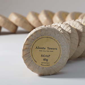 صابون يدوي صغير مستدير مخصص بسعر رخيص مع ملصق ورقي كرافت للفنادق الفاخرة، صابون يستخدم لمرة واحدة - Product Image 6
