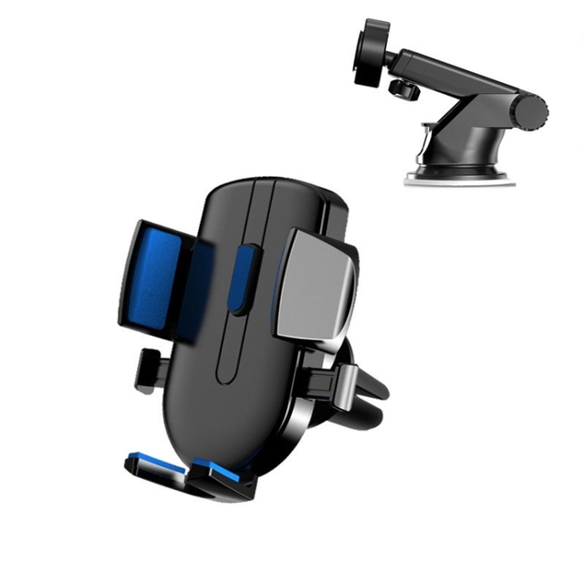 2 in 1 Universal Car Cell Phone Telescopic Holder Flexible Adjustable Long Arm Windshield Dashboard Car Phone Holder