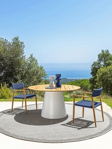 Set pranzo moderno all'aperto per tutte le stagioni <span class=keywords><strong>tavolo</strong></span> da pranzo in teak con sedie in corda intrecciata set da pranzo patio - Product Image 4