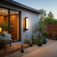 Applique murale extérieure LED moderne en acier inoxydable, forme longue et allongée, étanche IP54, pour jardins, entrées, porches, vérandas et aménagements paysagers