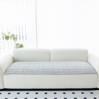 Housse de canapé unie en velours côtelé pour salon, coussin de canapé 3 places droit, housse de canapé antidérapante en peluche à motifs à carreaux