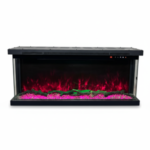 <span class=keywords><strong>Chimenea</strong></span> <span class=keywords><strong>Eléctrica</strong></span> de Diseño Moderno de 60/72/100 Pulgadas con Control Remoto, 3 Lados, Efecto de Leña y Cristal, Metálica, para el Hogar - Product Image 5