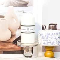Bougies cylindriques blanches sans fumée et sans odeur pour la décoration de table à manger, vente en gros pour le commerce transfrontalier