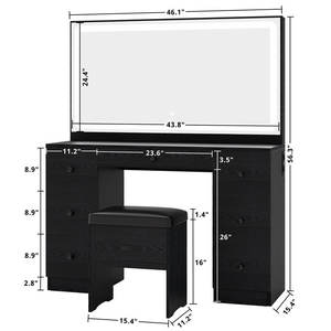 Coiffeuse de maquillage Offre Spéciale coiffeuse de maquillage avec lumières LED tiroir de rangement rotatif rétractable de grande capacité - Product Image 6